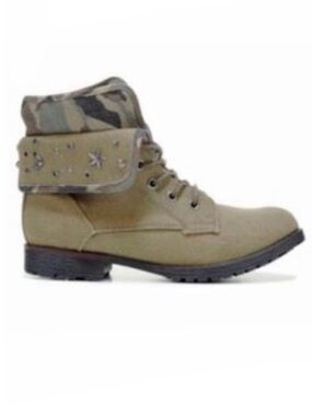ZIGI Rock & Candy Green Spraypaint Army Boots Combat Ankle Size 9.5